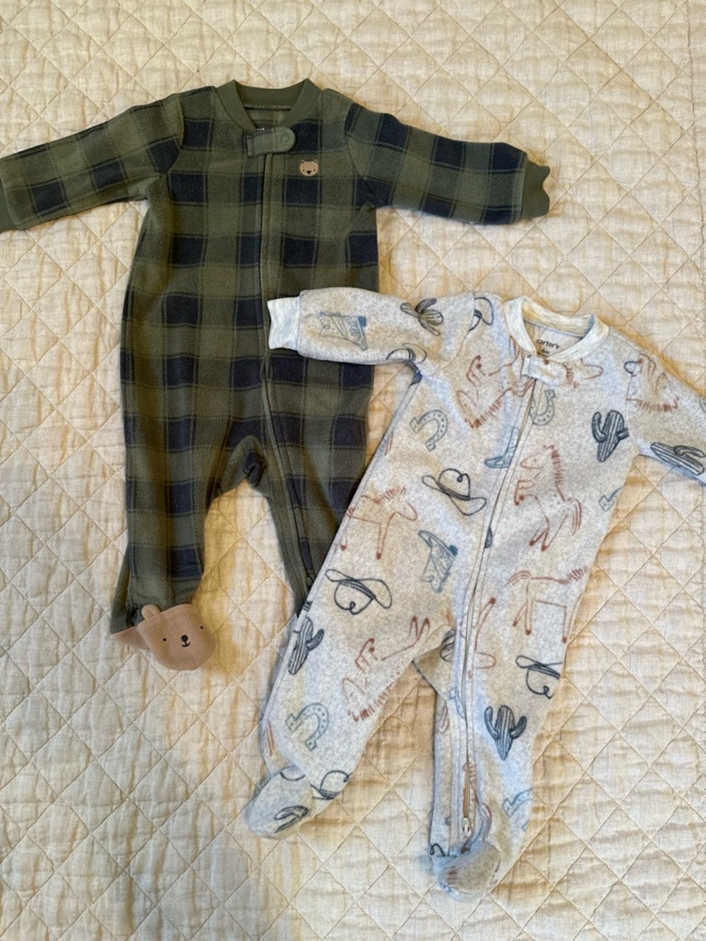 Carter's Fleece Onesies - Set of 2